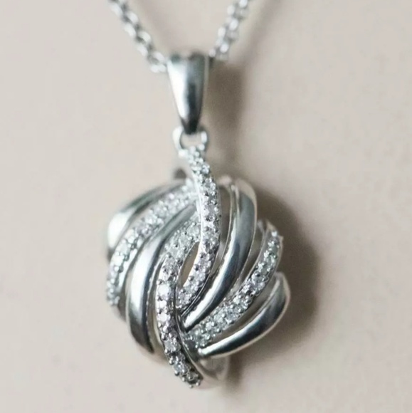 Geniune Diamond Jewelry - .25TCW GENUINE DIAMOND NECKLACE IN .925